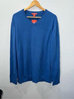 Joe Fresh Men's XL V-Neck Sweater in Blue 100% Cotton NWT